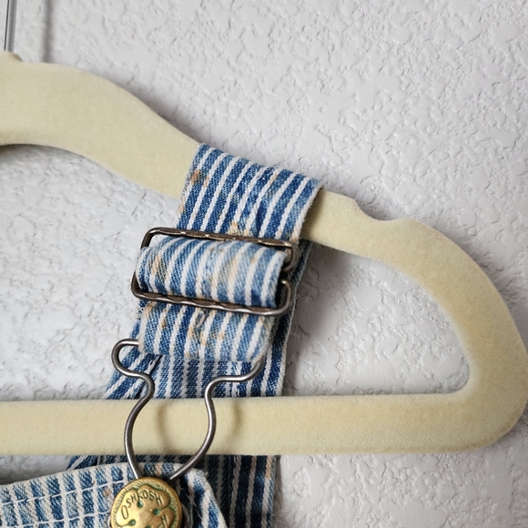 OSHKOSH x VINTAGE Union made Railroad Stripe Demin Vestbak Overalls infant - Picture 5 of 8